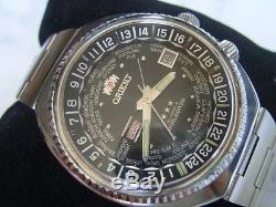 Rare Jumbo Size 70's Orient World Diver World Time Gmt Diver Automatic 6579