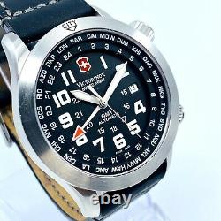 Rare Mens 42mm Victorinox Automatic 24832 Airboss Mach 5 Gmt World Time Watch