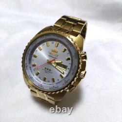 Rare ORIENT GMT World Time Automatic Watch Gold Overseas Model From Japan