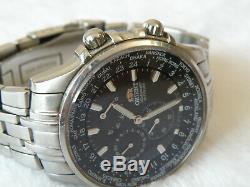 Rare Orient GMT Executive World Time Automatic Sapphire Crystal EY04-C0 CA Japan