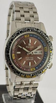 Rare Ricoh World Time GMT-61215A Automatic 21J Fully Working Order Men's Watch Rare Ricoh World Time GMT-61215A Automatic 21J Fully Working Order Men's Watch