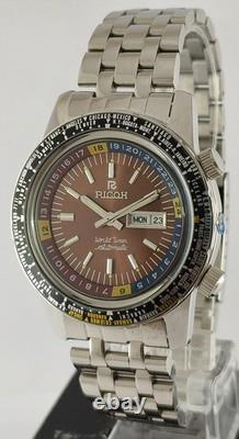 Rare Ricoh World Time GMT-61215A Automatic 21J Fully Working Order Men's Watch