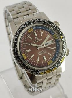 Rare Ricoh World Time GMT-61215A Automatic 21J Fully Working Order Men's Watch