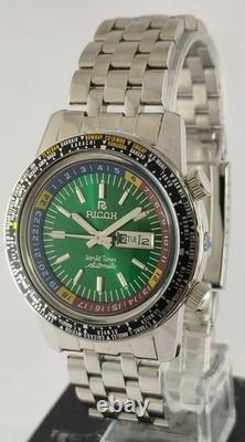 Rare Ricoh World Time GMT-61215A Automatic 21 Jew Fully Working Order Men Watch
