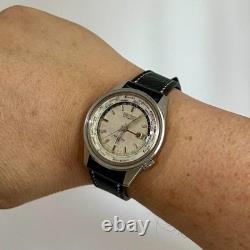 Rare Seiko GMT World Time Automatic 6217 7000 Tokyo White Dial Vintage Watch Men