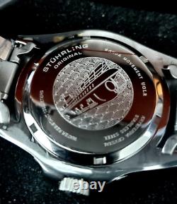 Rare Swiss Batman Stuhrling GMT Stainless Mens Diver Watch