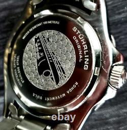 Rare Swiss Stuhrling GMT Coke Pepsi Mens Dive Watch NIB