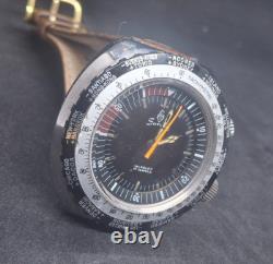 Rare Vintage SANDOZ GMT World Time Internal Rotating Bezel Compressor Watch