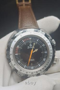 Rare Vintage SANDOZ GMT World Time Internal Rotating Bezel Compressor Watch