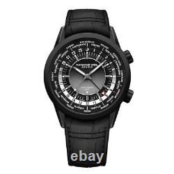 Raymond Weil Men's Freelancer GMT Worldtimer Black 40mm Watch 2765-BKC-20001