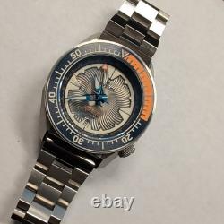 Revelot R10 Admiral GMT Greystorm Steel Automatic 200m Dive Watch with bracelet