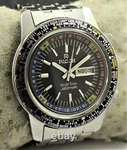 Ricoh World Time GMT-61215A Automatic Men Watch 21 Jewels Fully Working Order