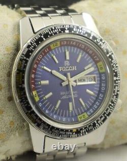 Ricoh World Time GMT-61215A Automatic Men Watch Day/Date 21J Fully Working Order