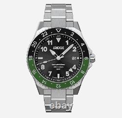 Ridge Land & Sea GMT Watch 42mm, Royal Black, Stainless Steel