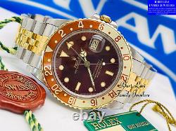 Rolex 16753 Box & Papers GMT-Master Root Beer Oyster Perpetual Date 1985