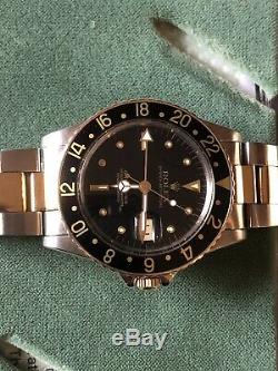 Rolex 16753 Nipple Dial Two Tone GMT Oyster Bracelet. Original Box And Book 1982