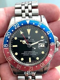 Rolex 1675 GMT-Master Pepsi Steel Mens Oyster Bracelet Watch Date