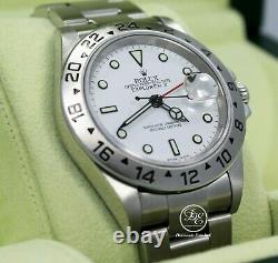 Rolex Explorer II 16570 GMT Oyster Date White Dial Box Papers Mint Condition