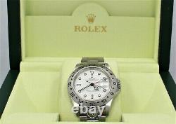 Rolex Explorer II 16570 GMT Oyster Date White Dial Box Papers Mint Condition