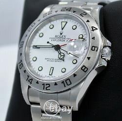 Rolex Explorer II 16570 GMT Oyster Date White Dial Box Papers Mint Condition