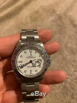 Rolex Explorer II 16570 Mens Automatic Watch White Dial Stainless Steel 40mm