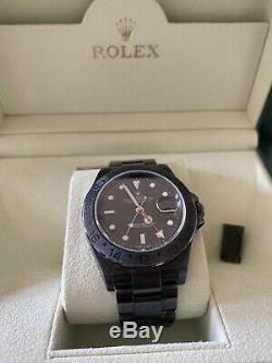 Rolex Explorer II 40mm Steel Mens Oyster Bracelet Watch Date GMT 16570 BLACK PVD