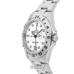 Rolex Explorer II Steel Auto 40mm Mens Watch Oyster Bracelet White Dial 16570