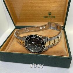 Rolex GMT Master 16753 Steel & 18k Gold Wrist Watch Nipple Markers & Black Dial