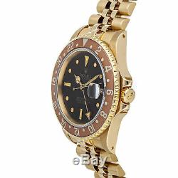 Rolex GMT-Master 40mm Automatic Yellow Gold Brown Dial Mens Watch Bracelet 16758