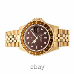 Rolex GMT-Master Auto 40mm Yellow Gold Mens Jubilee Bracelet Watch Date 16758