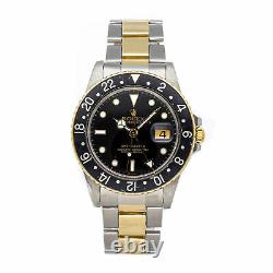 Rolex GMT Master Auto Steel Yellow Gold Mens Oyster Bracelet Watch Date 16753