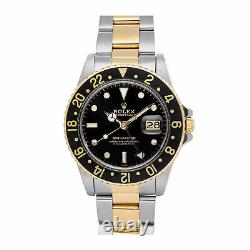 Rolex GMT-Master Auto Steel yellow Gold Mens Oyster Bracelet Watch Date 16753