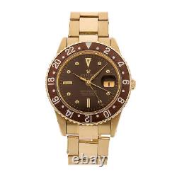 Rolex GMT-Master Automatic 40mm Yellow Gold Mens Bracelet Watch Date 1675