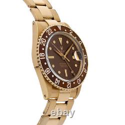 Rolex GMT-Master Automatic 40mm Yellow Gold Mens Bracelet Watch Date 1675