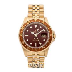 Rolex GMT-Master Automatic 40mm Yellow Gold Mens Jubilee Bracelet Watch 16758