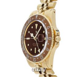 Rolex GMT Master Automatic 40mm Yellow Gold Mens Jubilee Bracelet Watch 1675