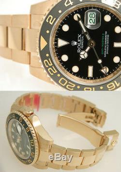 Rolex GMT Master II 116718 Yellow Gold Black Ceramic Bezel 40mm Black Dial Watch