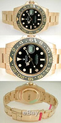 Rolex GMT Master II 116718 Yellow Gold Black Ceramic Bezel 40mm Black Dial Watch