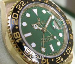 Rolex GMT-Master II 116718 Yellow Gold Ceramic Bezel Green Dial 40mm Watch