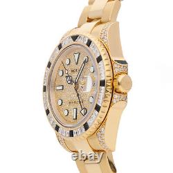 Rolex GMT-Master II Auto 40mm Gold Diamonds Mens Oyster Bracelet Watch116758SANR