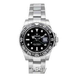 Rolex GMT-Master II Auto 40mm Steel Mens Oyster Bracelet Watch Date 116710LN