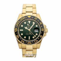 Rolex GMT-Master II Auto 40mm Yellow Gold Mens Oyster Bracelet Watch 116718LN