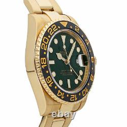 Rolex GMT-Master II Auto 40mm Yellow Gold Mens Oyster Bracelet Watch 116718LN