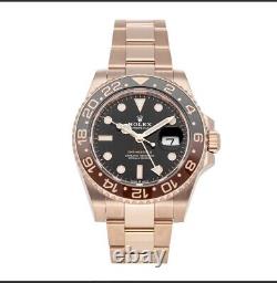 Rolex GMT-Master II Automatic 40mm Everose Gold Mens Bracelet Watch 126715CHNR