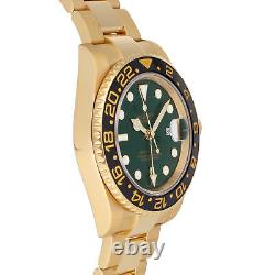 Rolex GMT-Master II Automatic Yellow Gold Mens Oyster Bracelet Watch 116718LN