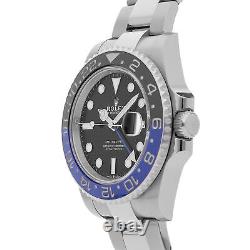 Rolex GMT-Master II Batman Auto Steel Mens Oyster Bracelet Watch 126710BLNR