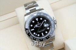 Rolex GMT Master II Black Dial Black Ceramic Bezel Stainless Steel Oyster 116710