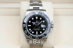 Rolex GMT Master II Black Dial Black Ceramic Bezel Stainless Steel Oyster 116710