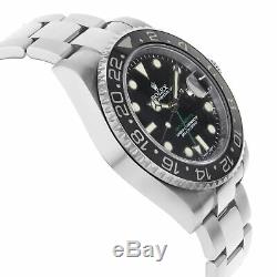 Rolex GMT-Master II Black on Black Green Hand Steel Automatic Mens Watch 116710