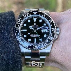 Rolex GMT-Master II Men's Swiss Watch 40mm Z-serial Green Black Complete 116710N